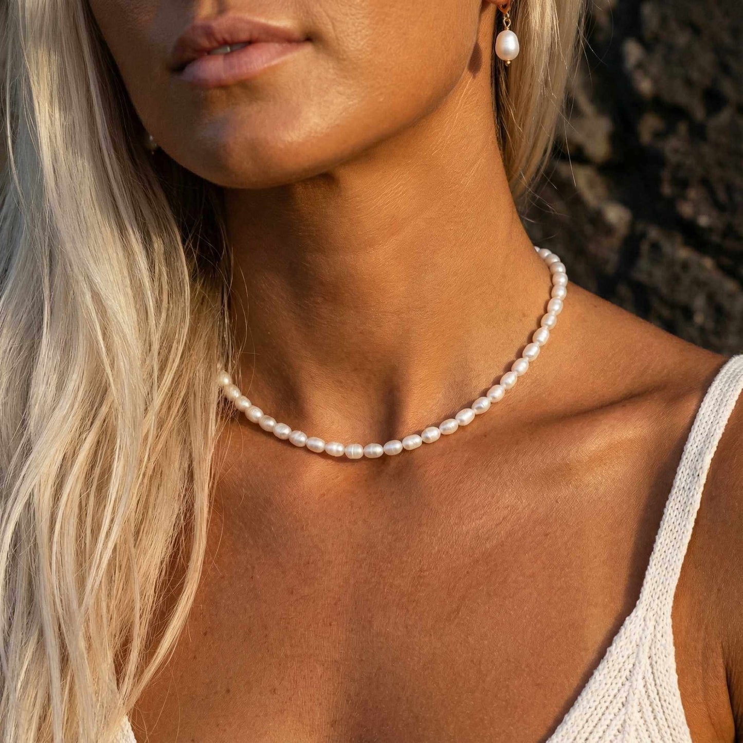 Choker van zoetwaterparels