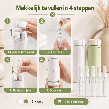 TwistDose 4-in-1 doseerfles voor op reis