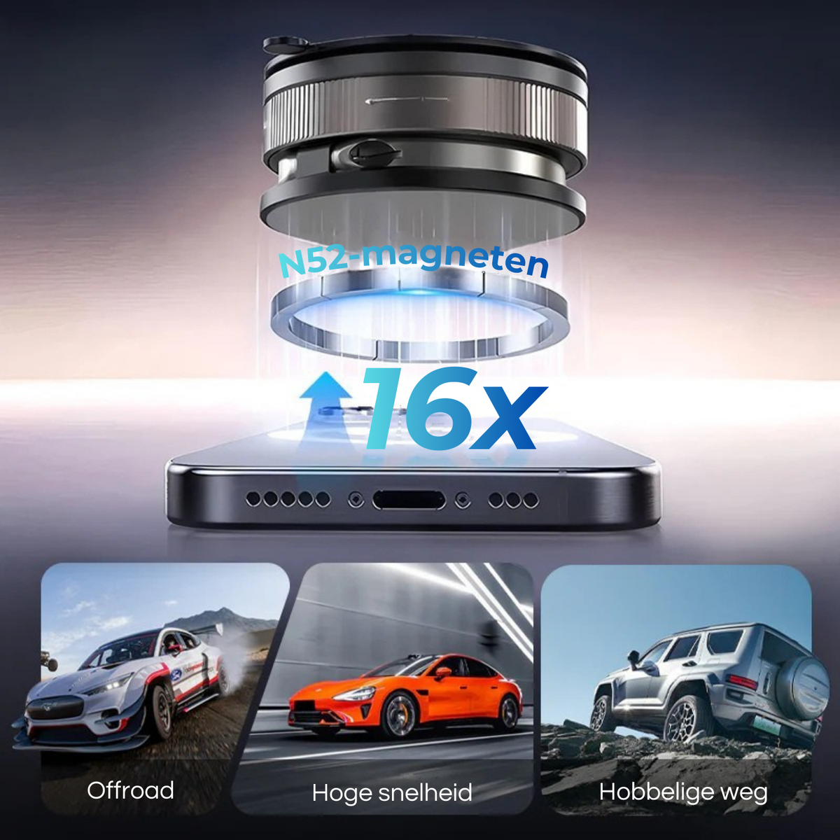 360° Verstelbare Vacuüm Magnetische Telefoonhouder