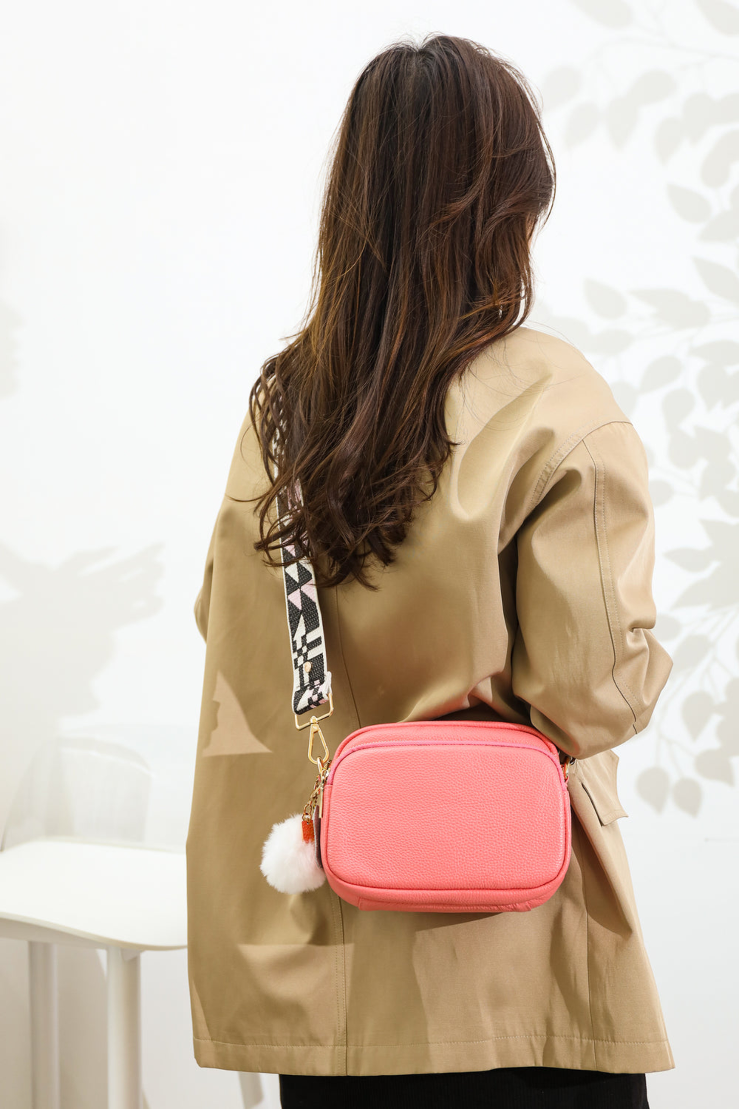 Luma | Compacte lederen crossbodytas - Rosé roze