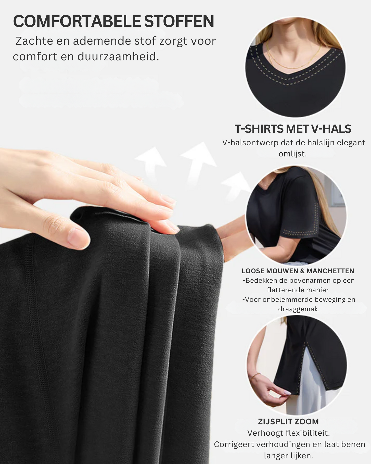 Dames T-Shirts Met V-Hals En Basic Mouw In Plus Size