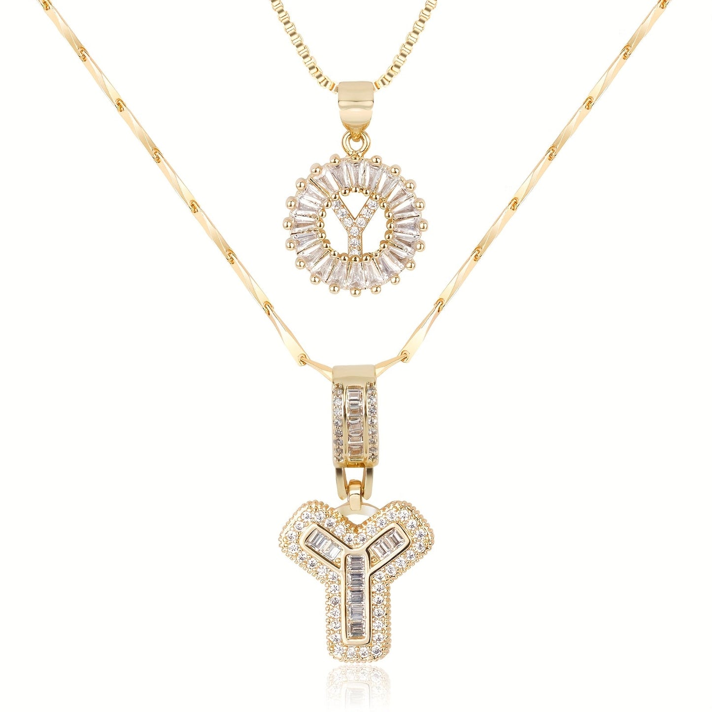 GemLetter | 14K Ketting met Diamanten Initiaal Hanger