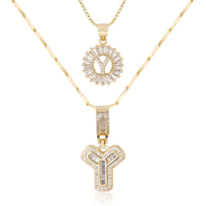 GemLetter | 14K Ketting met Diamanten Initiaal Hanger
