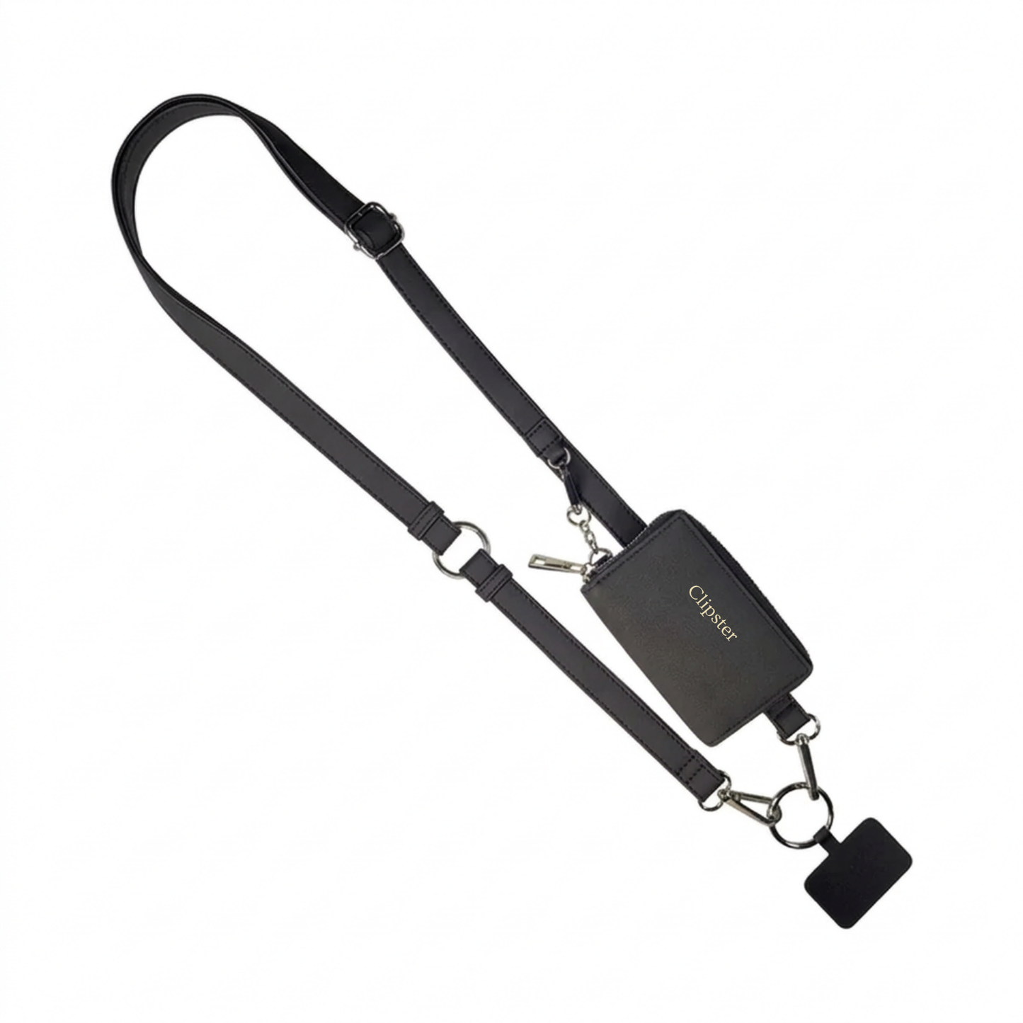 Clip & Go-riem met etui van geborsteld vegan leer