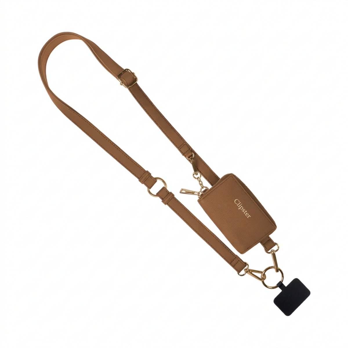 Clip & Go-riem met etui van geborsteld vegan leer