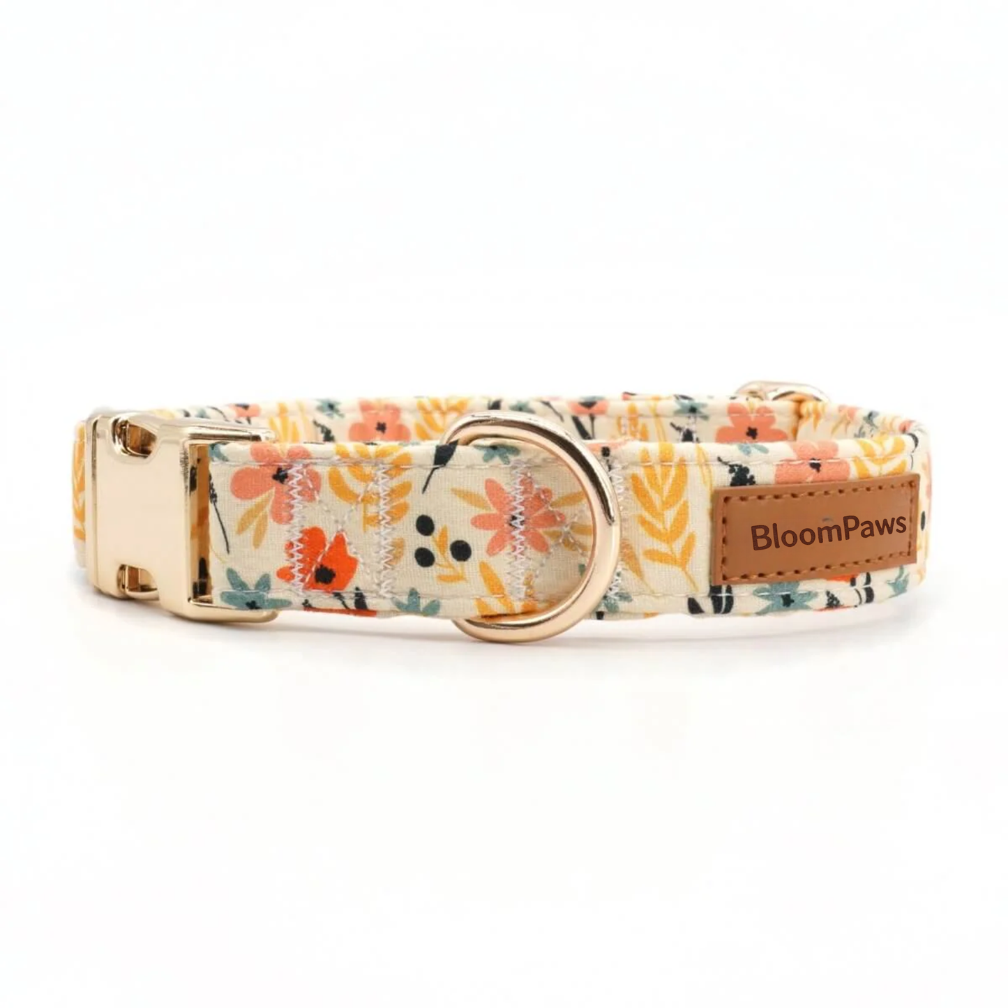 BloomPaws | Verstelbare Hondenhalsband - Gele bloemen