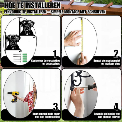 Metalen hangbeugel – Boxer hondenkop