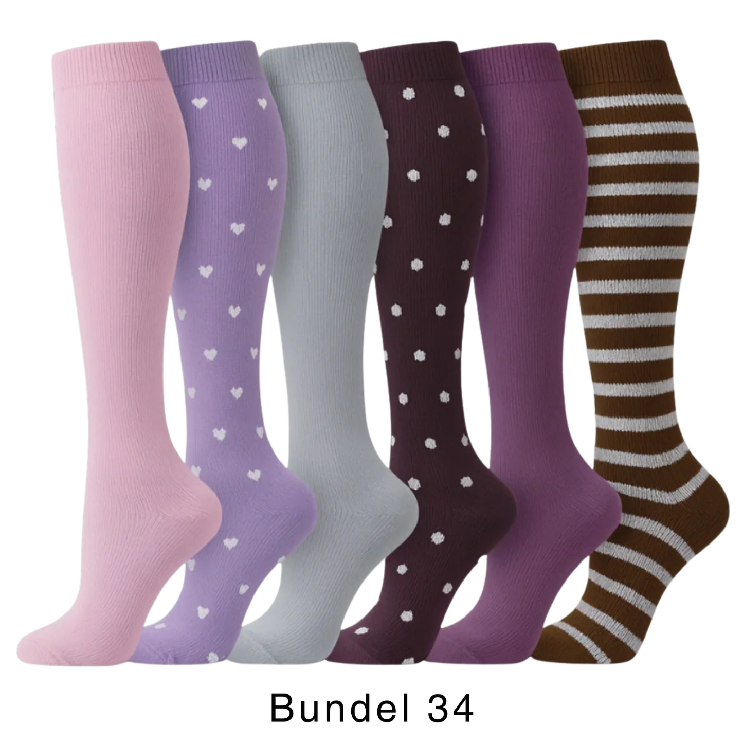 Colorify | Kleurrijke compressiekous (6 paar)