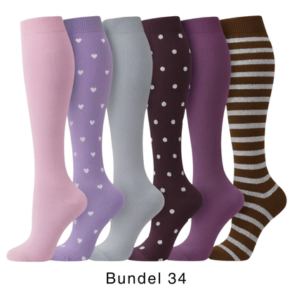 Colorify | Kleurrijke compressiekous (6 paar)