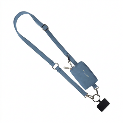 Clip & Go-riem met etui van geborsteld vegan leer