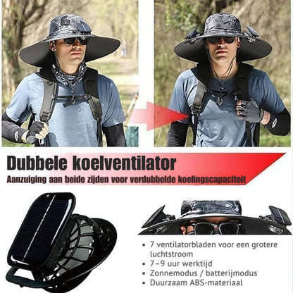 DuoAir Vissershoed – Koel Ventilatiesysteem & Strandwaardige Zonbescherming