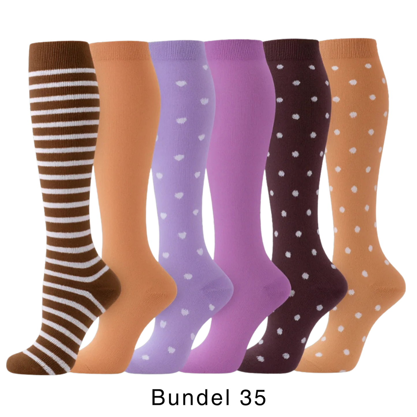 Colorify | Kleurrijke compressiekous (6 paar)