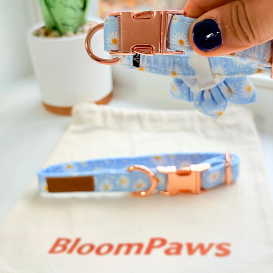 BloomPaws | Verstelbare Hondenhalsband - Goudsbloem bloei