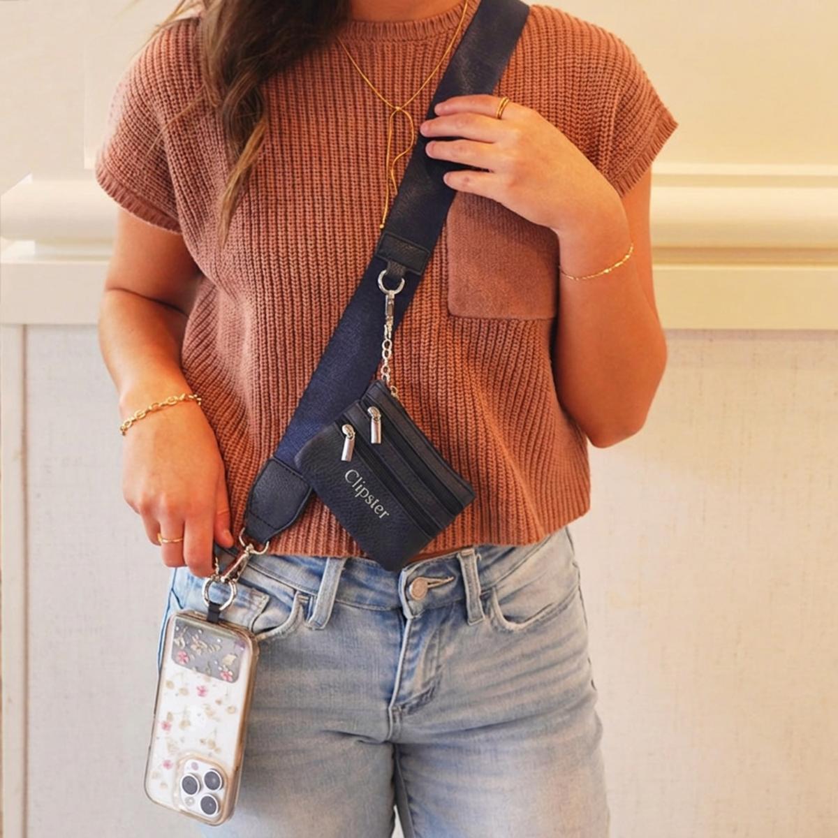 Clip & Go-riem met tasje – Solid-collectie