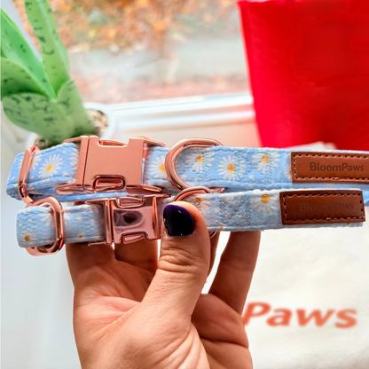 BloomPaws | Verstelbare Hondenhalsband - Goudsbloem bloei