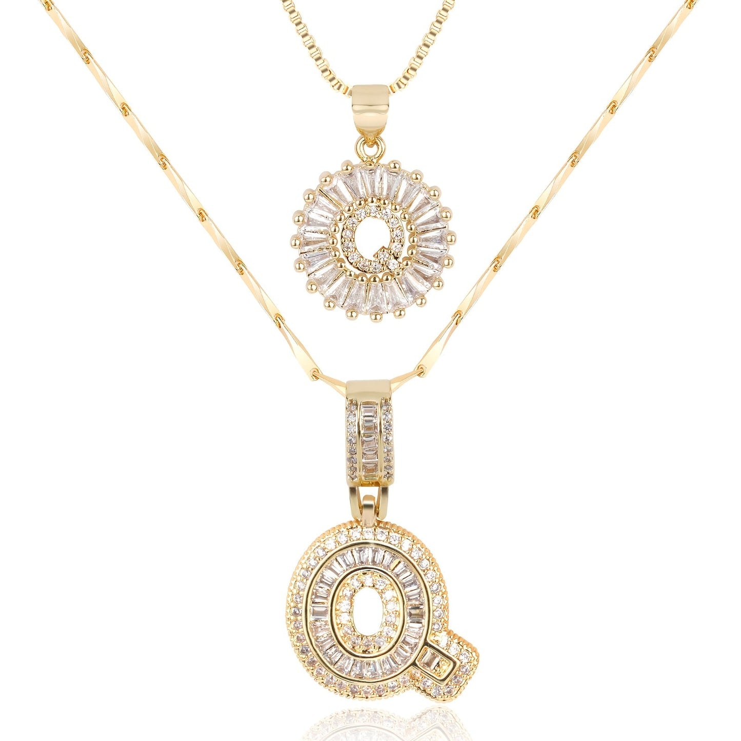 GemLetter | 14K Ketting met Diamanten Initiaal Hanger