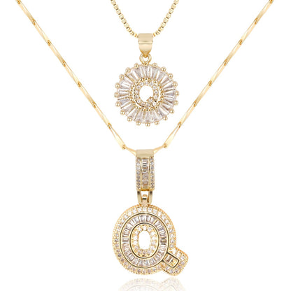 GemLetter | 14K Ketting met Diamanten Initiaal Hanger