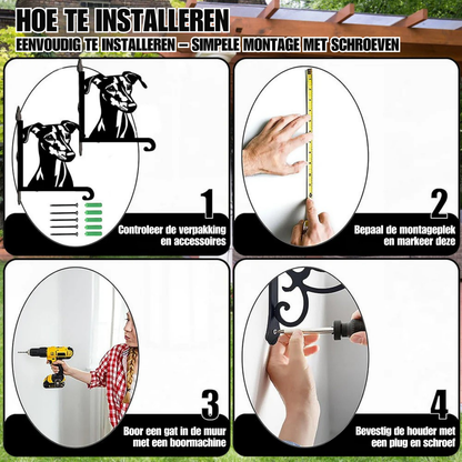 Metalen hangbeugel – Greyhound hondenkop