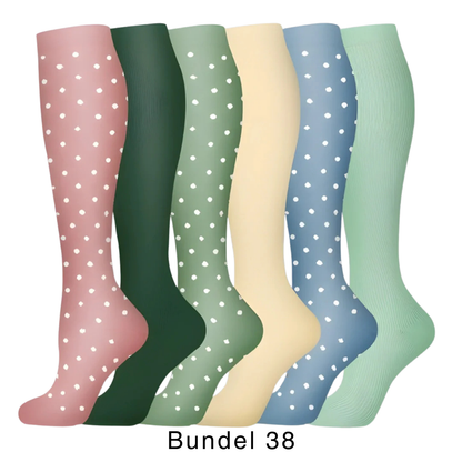 Colorify | Kleurrijke compressiekous (6 paar)