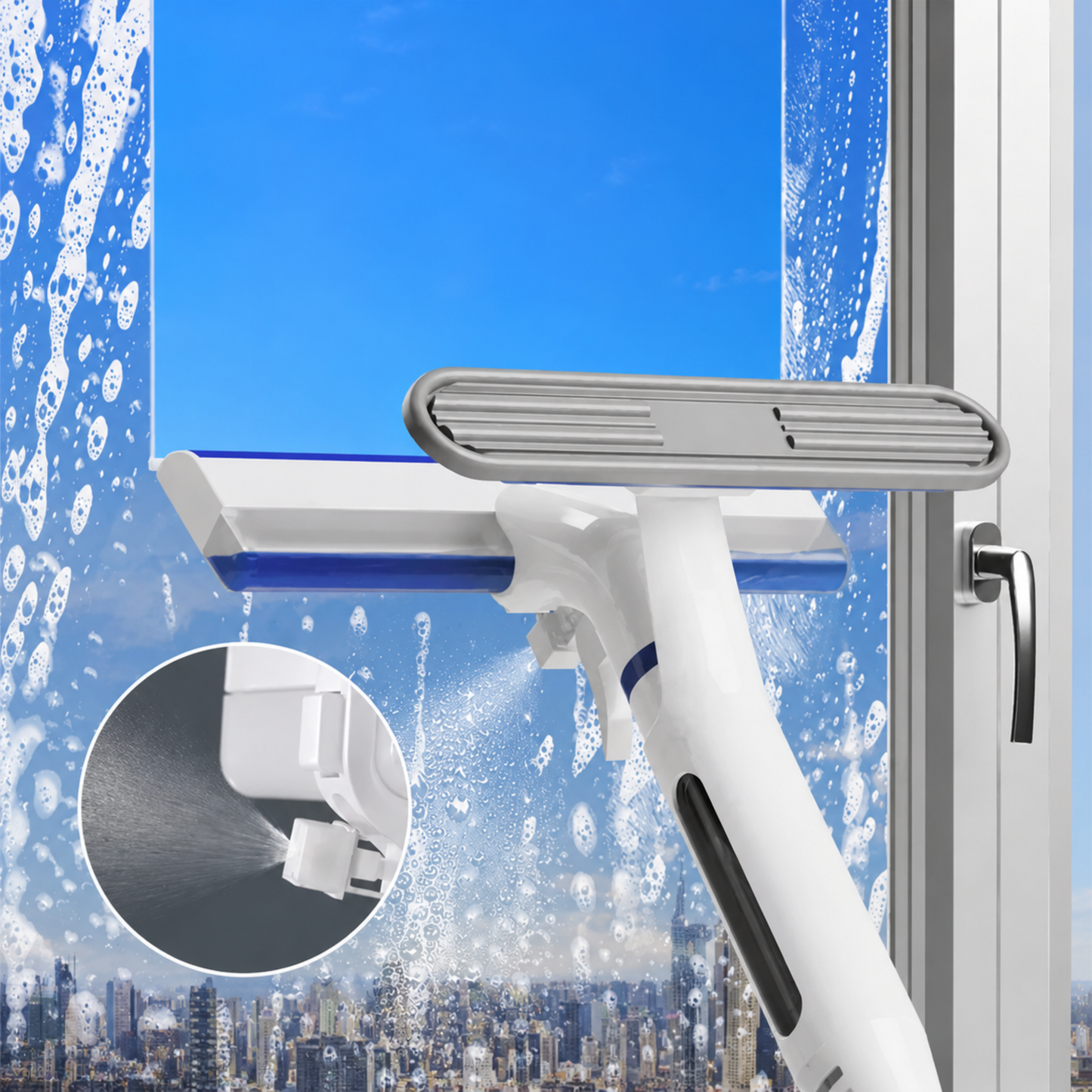 SprayGlide | 3-in-1 Glaswisser met reservoir
