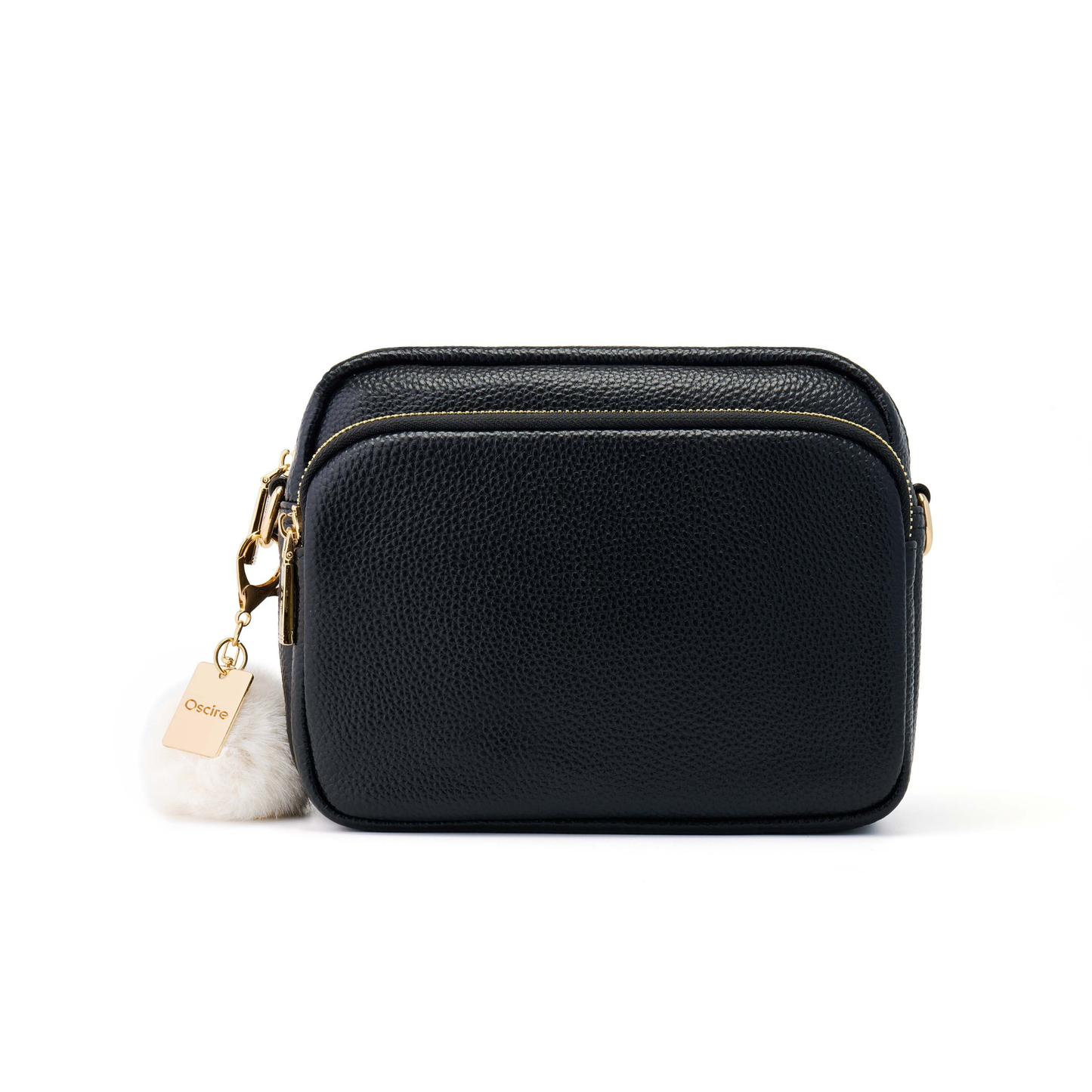Luma | Compacte lederen crossbodytas - Zwart
