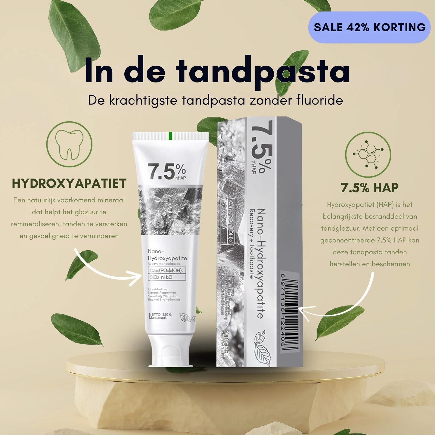 Hydroxyapatiet Tandpasta | 1+1 Gratis