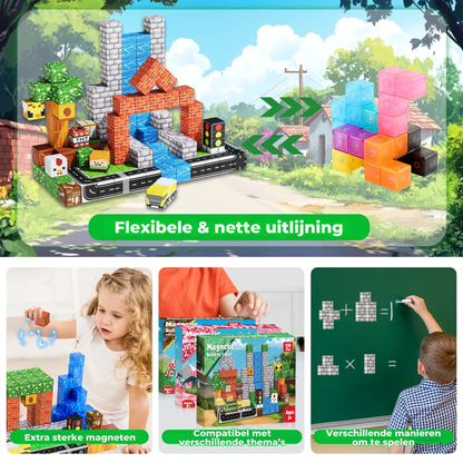 Suburb City - Magnetische Bouwtegels STEM Speelgoed | 2025 Dorpscollectie | 100–300 stuks | 2cm