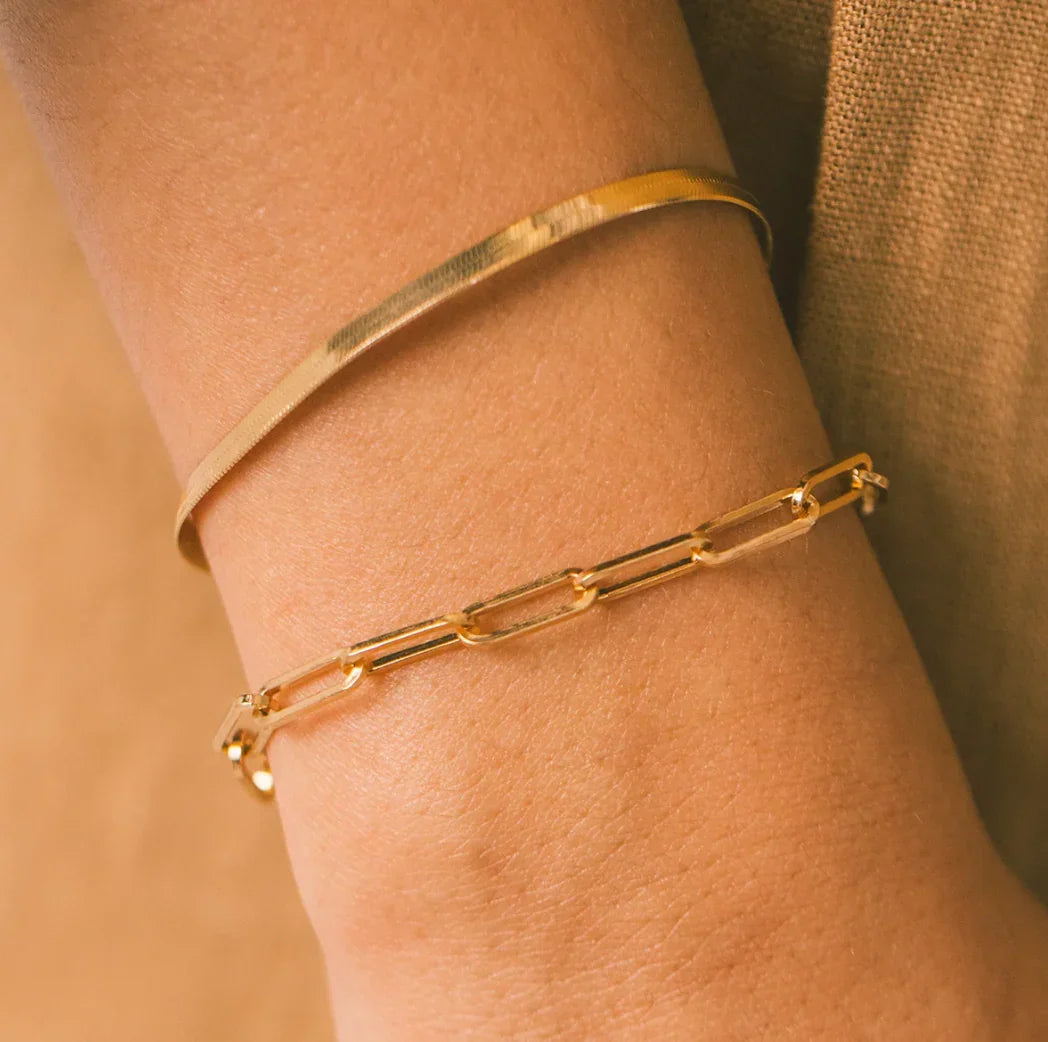Eloise gouden papercliparmband