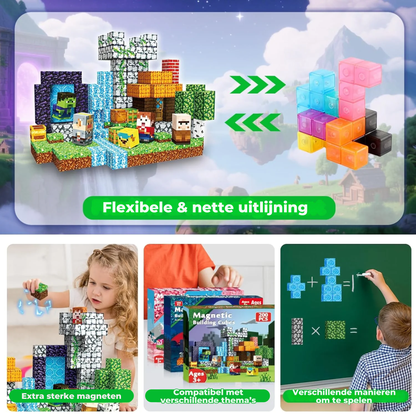 Pixelwereld - Magnetische Bouwtegels STEM Speelgoed | 2025 Avonturencollectie | 200 stuks | 2cm