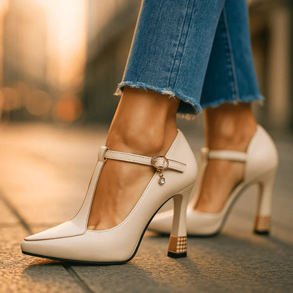 GraceVixen | Luxueuze pointed Mary-Jane pump