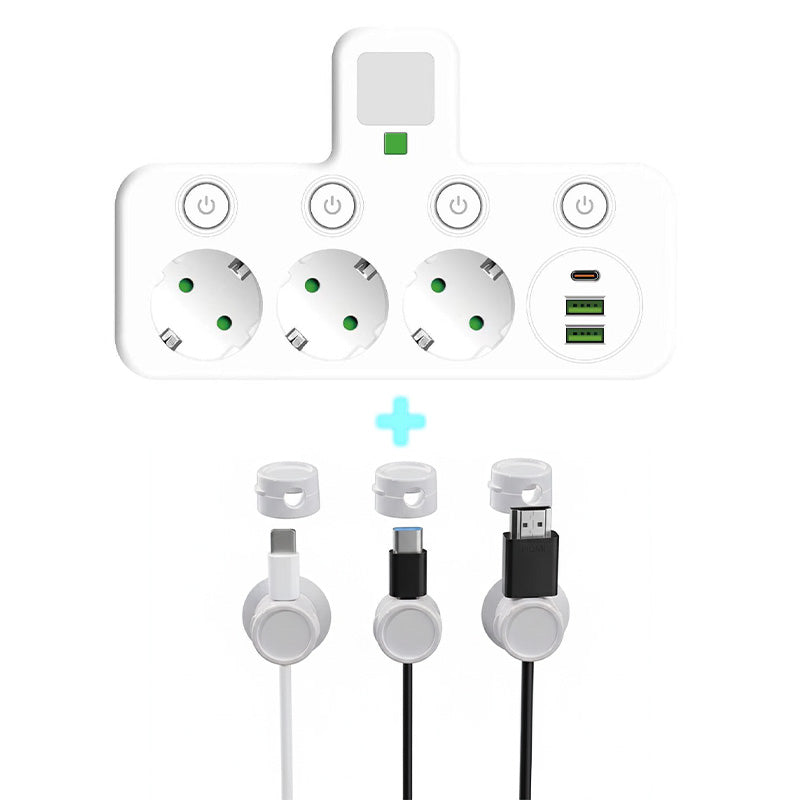 PowerHub | Wandstekker met 4 stopcontacten