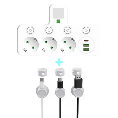 PowerHub | Wandstekker met 4 stopcontacten