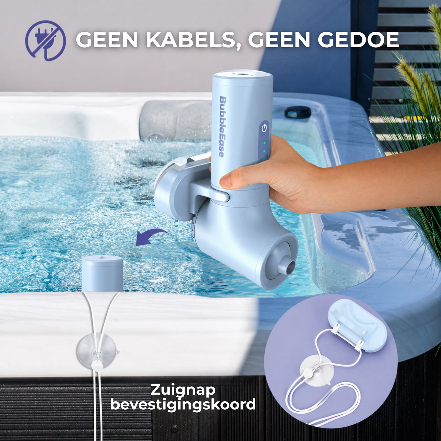 BubbleEase | Draadloos jetspa-systeem