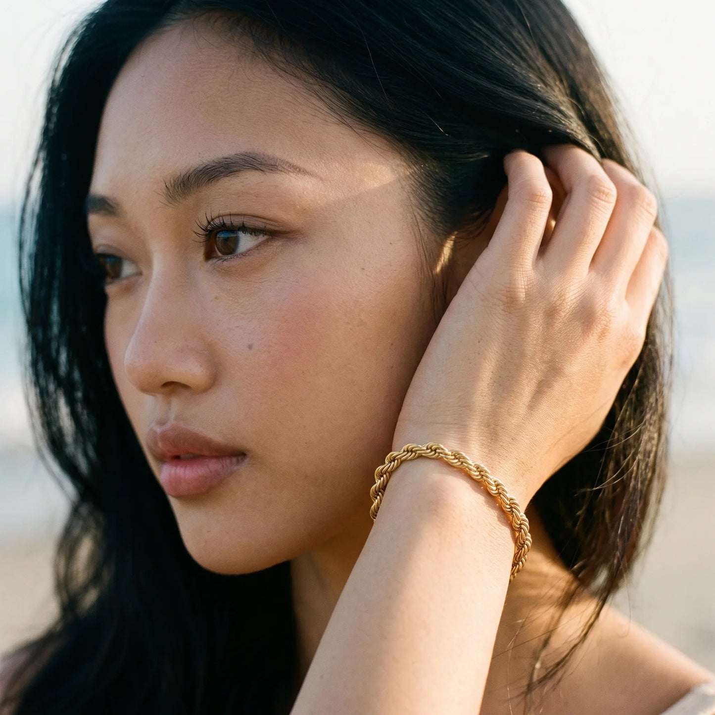 Gouden Gigi-armband met touwschakel