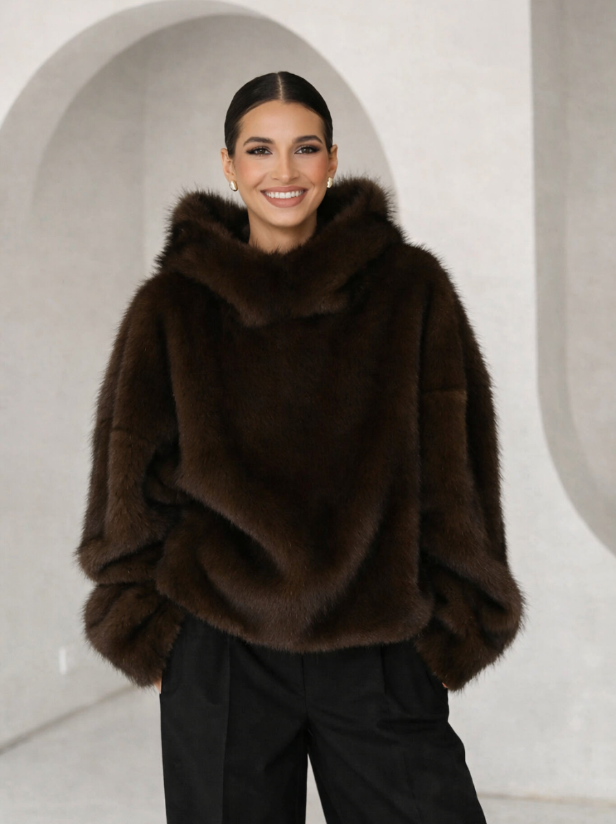 MaisonCouture | Luxe Faux Fur Jas met Capuchon