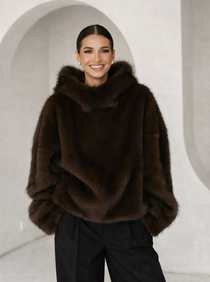 MaisonCouture | Luxe Faux Fur Jas met Capuchon