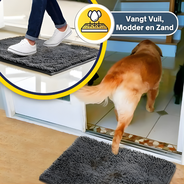 ModderVanger | Ultra-absorberende anti-modder hondenmat