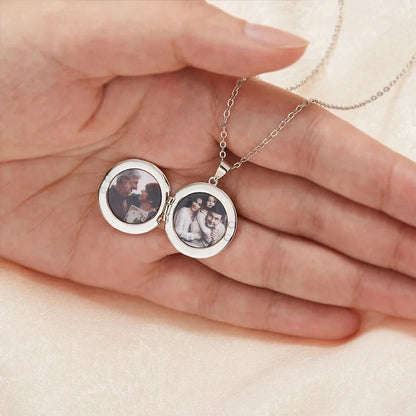 Gepersonaliseerde Geboortebloem Foto Medaillon Ketting – Gegraveerde Naam, Perfect Verjaardag of Jubileumcadeau