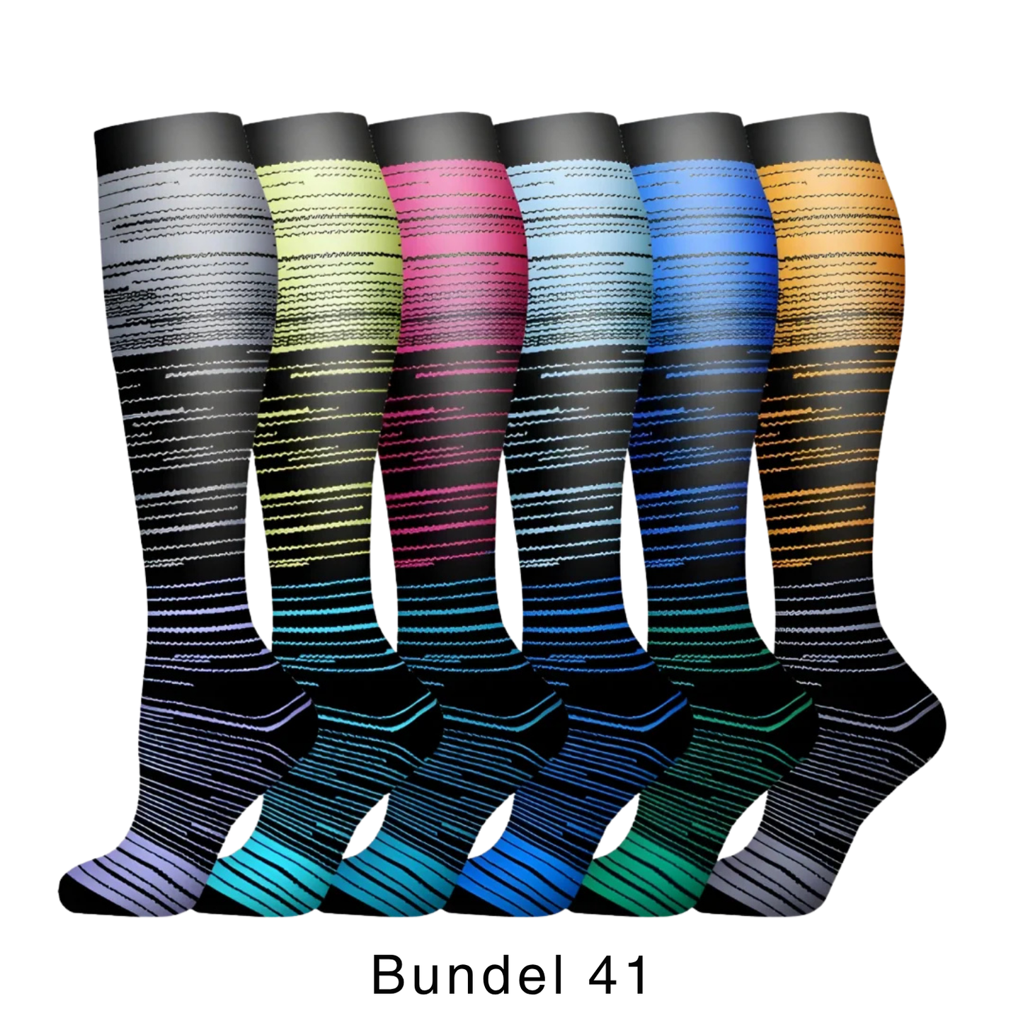 Colorify | Kleurrijke compressiekous (6 paar)