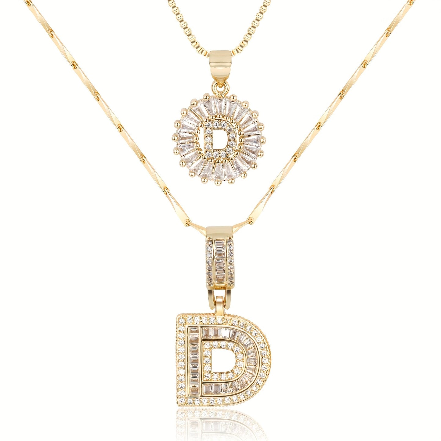 GemLetter | 14K Ketting met Diamanten Initiaal Hanger
