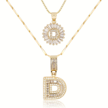 GemLetter | 14K Ketting met Diamanten Initiaal Hanger