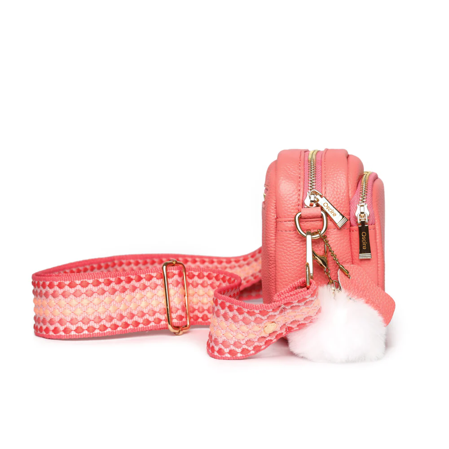 Luma | Compacte lederen crossbodytas - Rosé roze