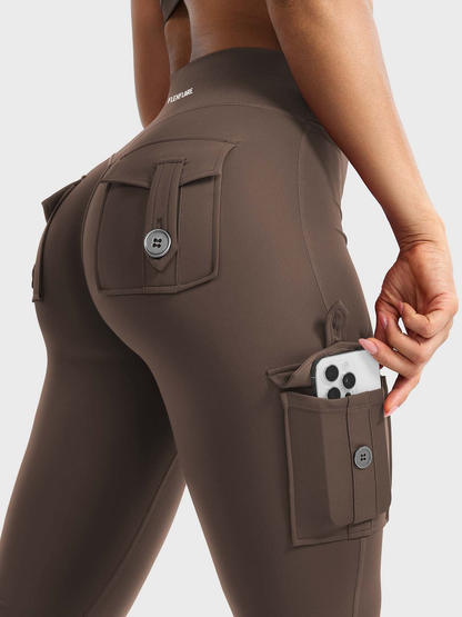 FlexFlare | Cargo Legging - Koffiebruin