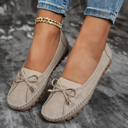 Sabine – Zachte, comfortabele loafers met een verfijnd strikje