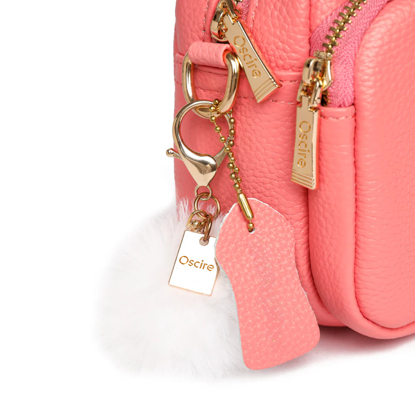 Luma | Compacte lederen crossbodytas - Rosé roze