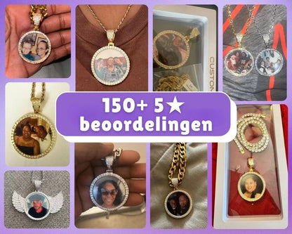 Auroriq Gepersonaliseerde Fotohanger – Handgemaakt, Luxe Afwerking & Waterbestendige Ketting
