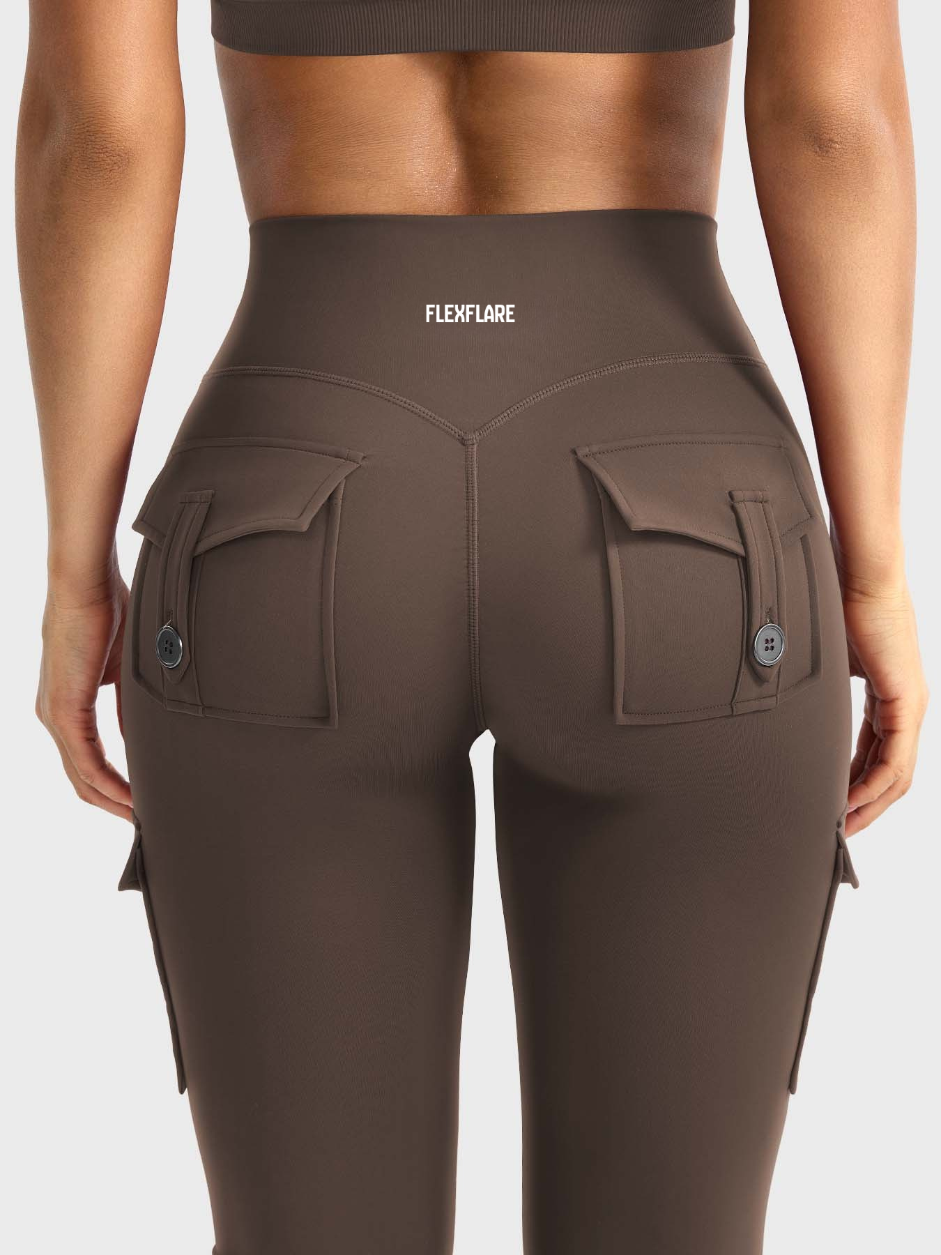 FlexFlare | Cargo Legging - Koffiebruin