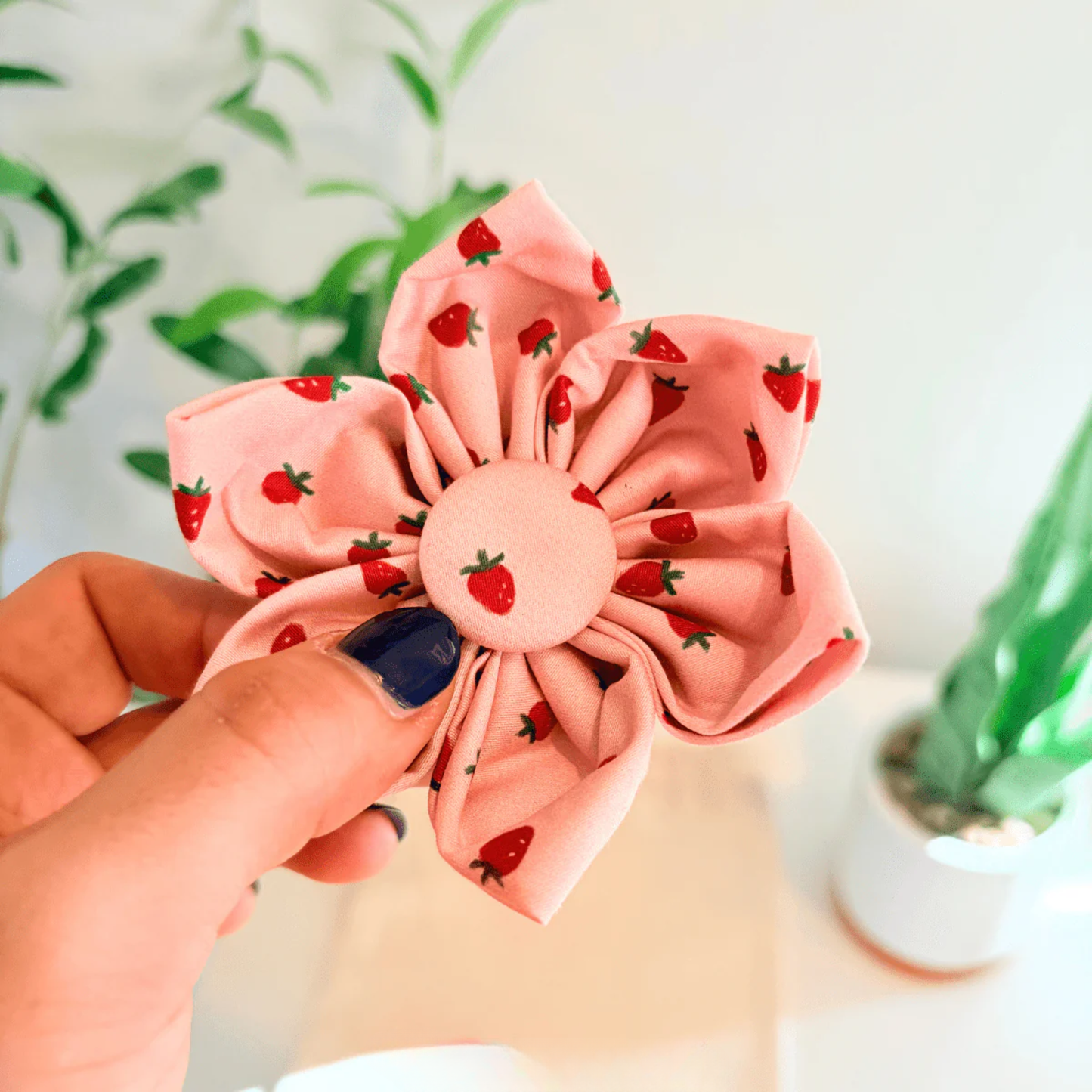 BloomPaws | Verstelbare Hondenhalsband -  Rosie Aardbei