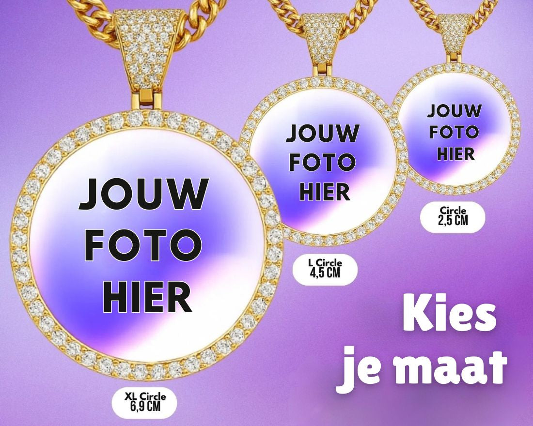 Auroriq Gepersonaliseerde Fotohanger – Handgemaakt, Luxe Afwerking & Waterbestendige Ketting