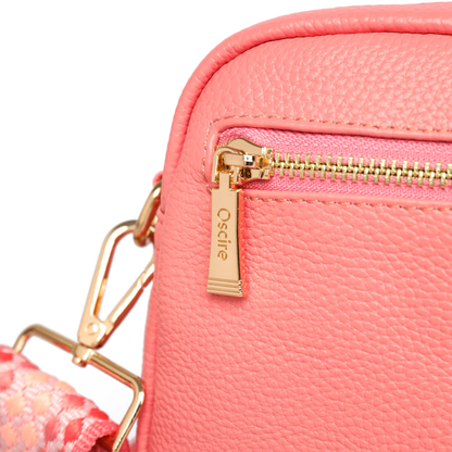 Luma | Compacte lederen crossbodytas - Rosé roze